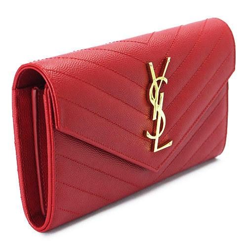 Saint Laurent サンローラン コピー パリ 長財布 レザー 372264 BOW01 6422/NEW RED